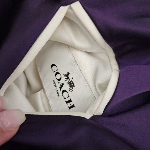 Coach XS Purple Reversible Satin Varsity Bomber Jacket Coat - Picture 4 of 5